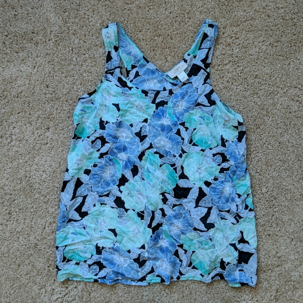 NWT Loft Factory Airy Back Floral Tank